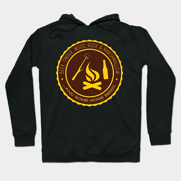 Camping: Beer, Tinder, Wood, Rock & Marshmallow...and some more beer. Hoodie by nektarinchen